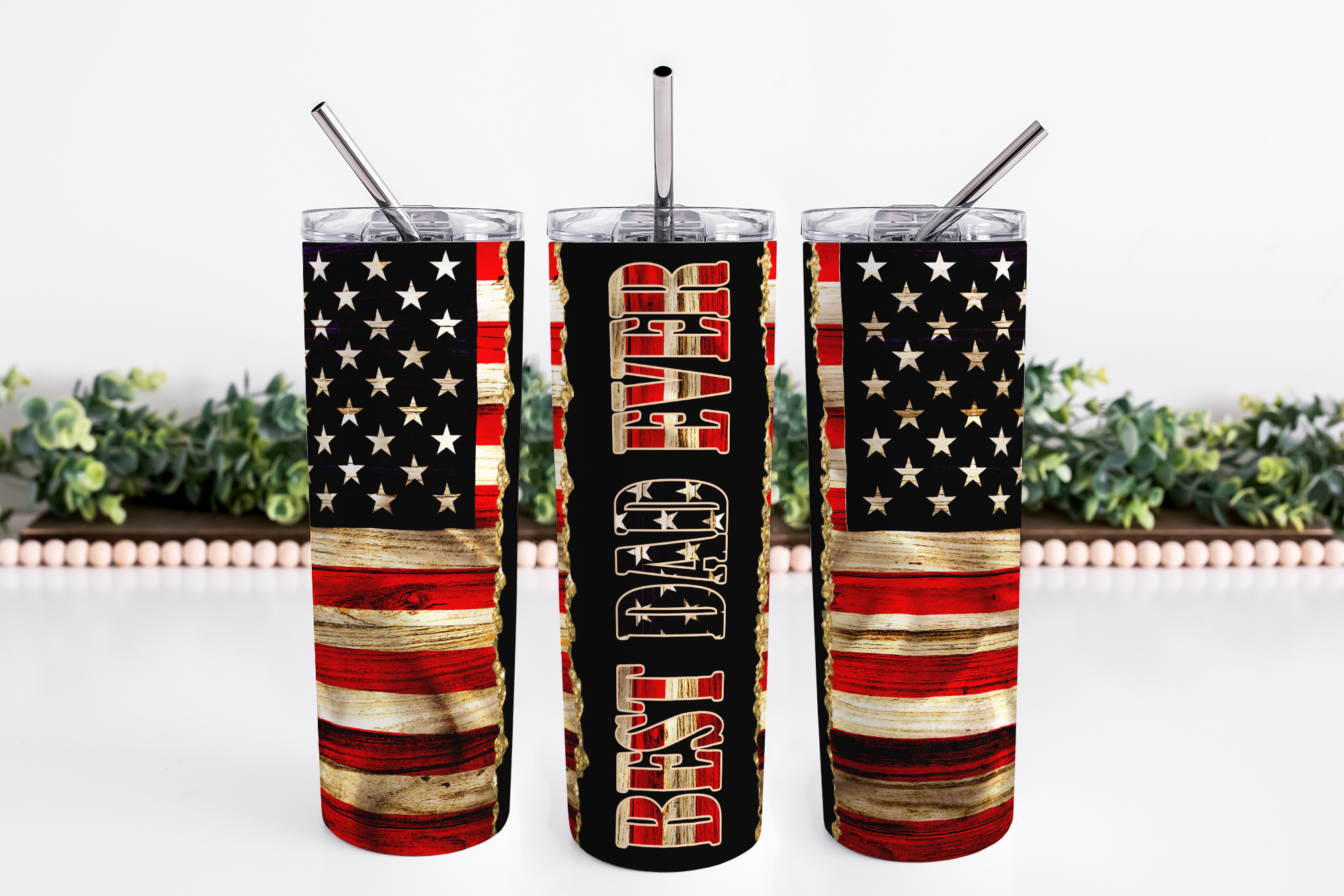 Patriotic Best Dad Ever - 20 oz Skinny Tumbler - Monkeyshine Apparel and  Gifts