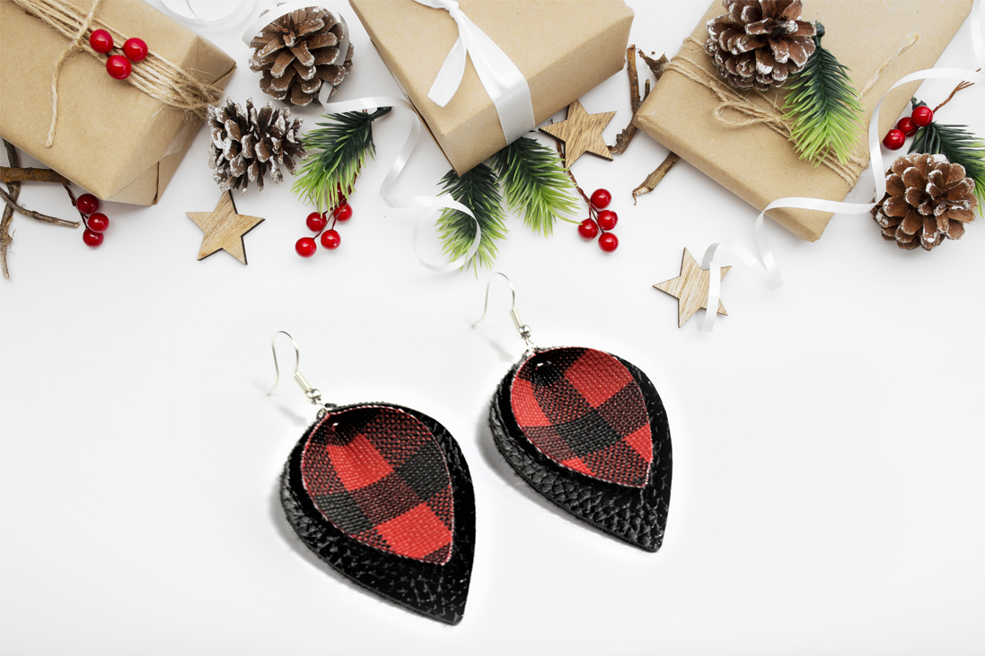 Red buffalo 2025 plaid earrings
