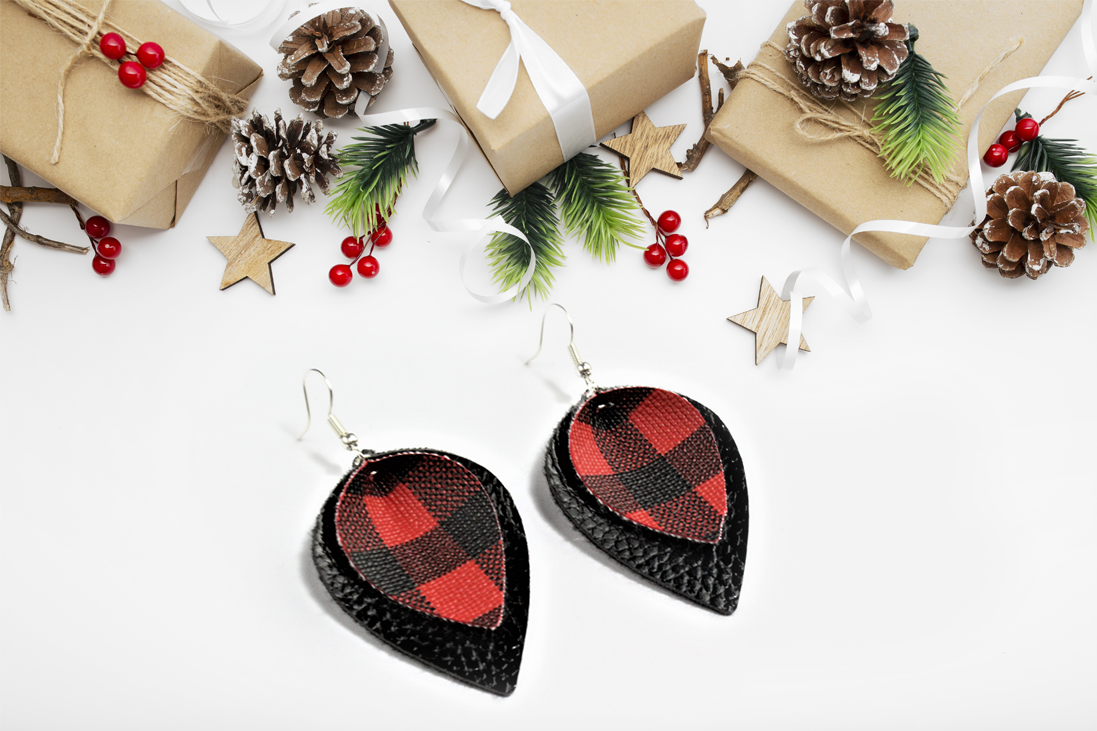 Buffalo Plaid Teardrop Earrings