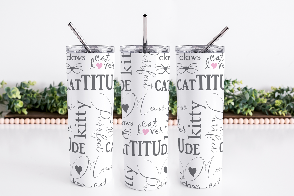 Cattitude - 20 oz Skinny Tumbler