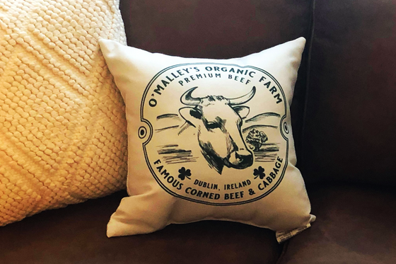 Irish Modern Farmhouse Farm Cow Throw Pillow