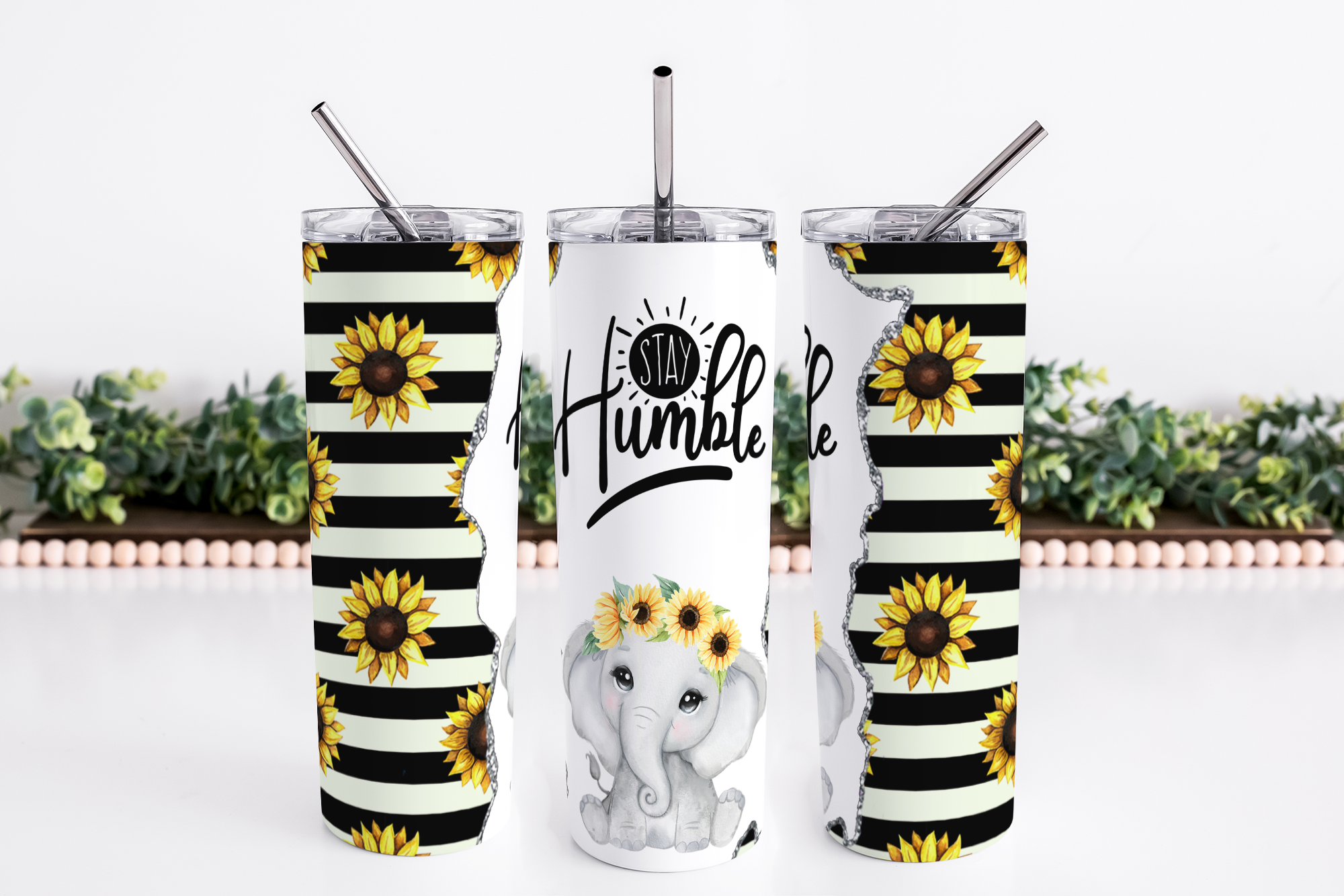 Stay Humble Elephant - 20 oz Skinny Tumbler